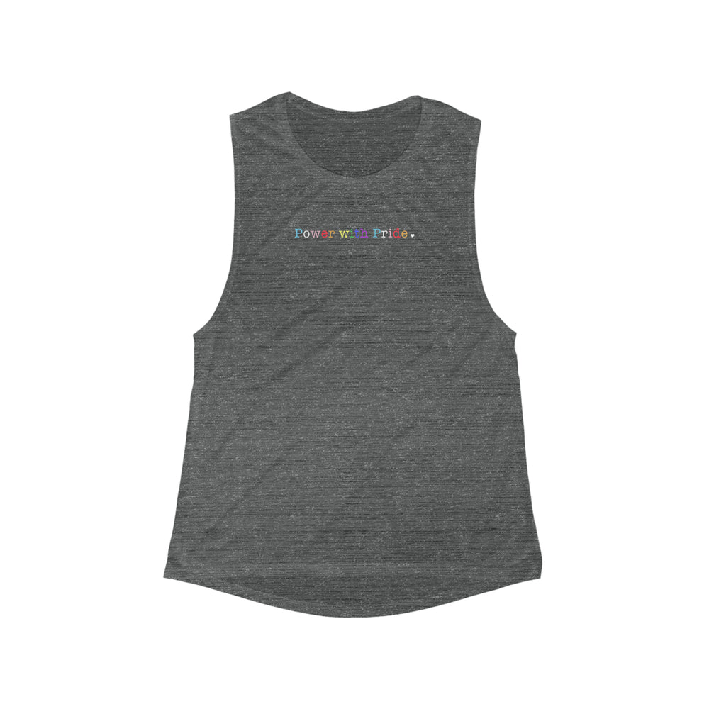 
                  
                    Load image into Gallery viewer, Power with Pride Women&amp;#39;s Flowy Scoop Muscle Tank
                  
                